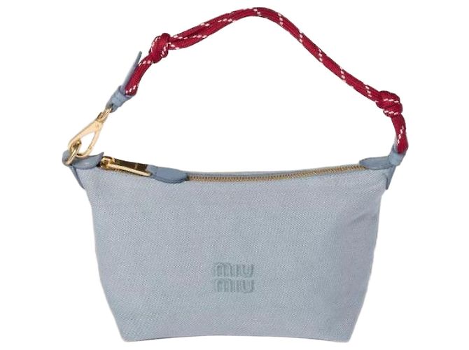Miu Miu Gabardine-Beutel Blau