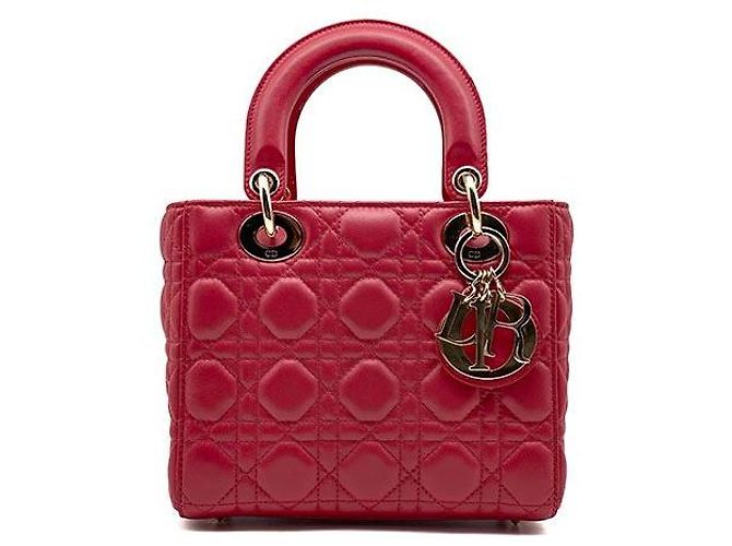 Dior Christian Cannage Lady Bag Small Rouge