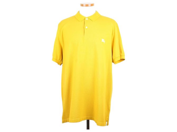 Burberry PK Kurzarm-Poloshirt mit besticktem Logo Gelb