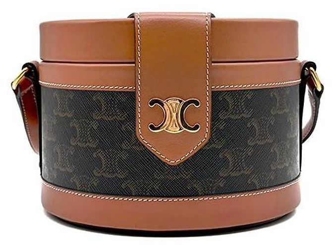 Céline Triomphe Tambour Shoulder Bag Medium Brown