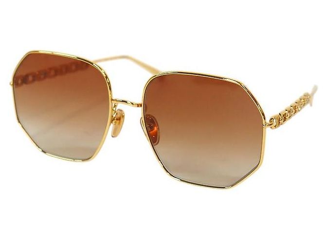 Louis Vuitton Óculos de sol com corrente Dourado
