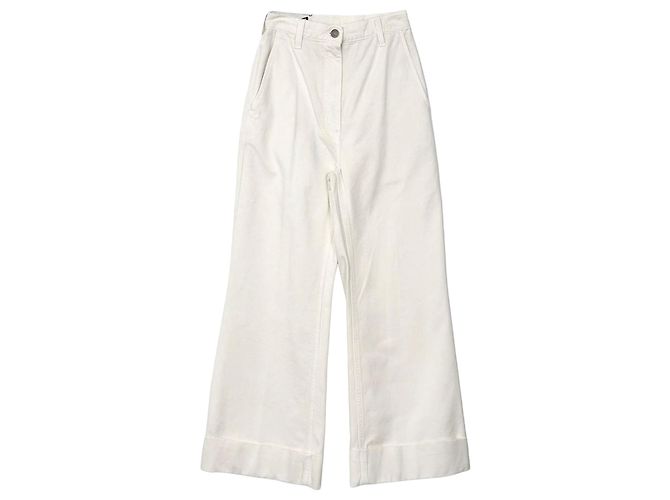 Gucci Pantalones anchos de algodón Blanco 
