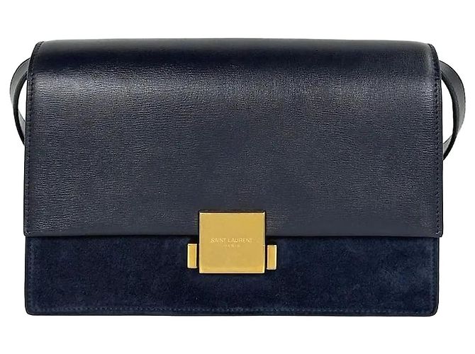 Saint Laurent Hardware Dorato Medium Navy Blu 