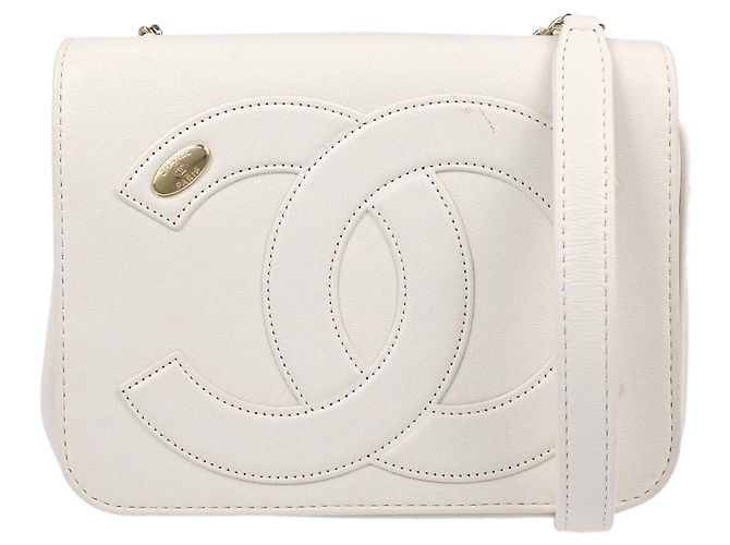 Chanel CC Mania Flap Lambskin Small Blanco