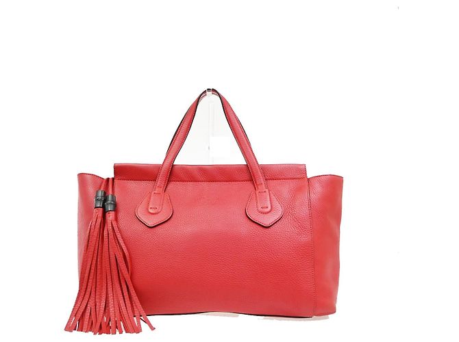 Gucci Lady Tassel Top Handle Leather Medium Rosso