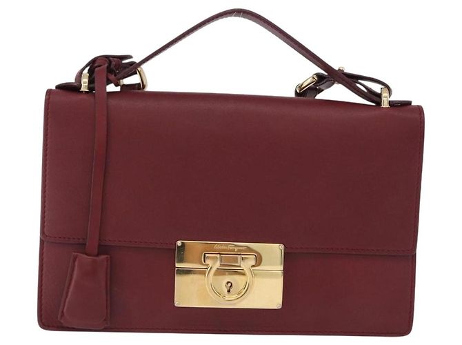 Salvatore Ferragamo Aileen Leather Mini Burdeos