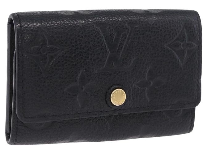 LOUIS VUITTON Monogram Empreinte Multicles 6 Key Case Black M64421 Auth 183514A Nero