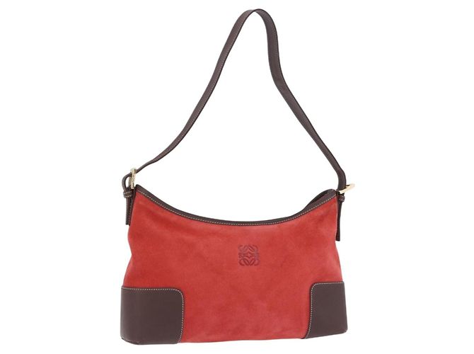 Borsa a tracolla LOEWE Camoscio Rosso Oro Auth 195667V D'oro