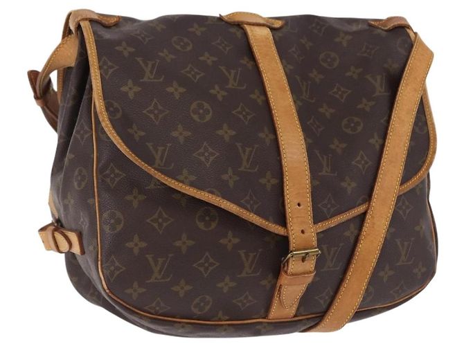 Bolsa de Ombro LOUIS VUITTON Monogram Saumur 35 M42254 LV Auth BA14173 Monograma