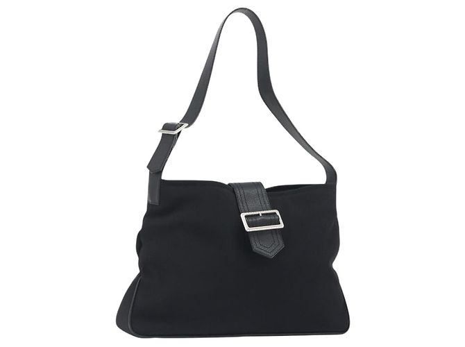 Borsa a tracolla BURBERRY Canvas Black Silver Auth 196119 Nero Argento