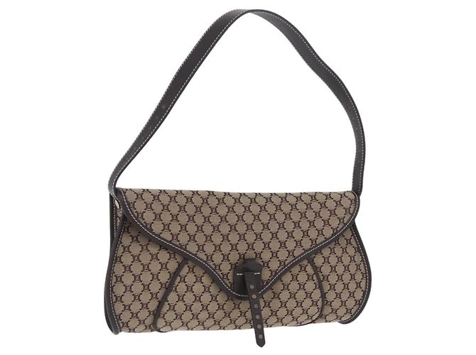 Céline Bolsa de Ombro CELINE Macadam Bege Auth 196808V