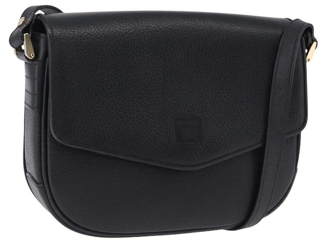 Bolsa de Ombro Burberrys em Couro Preto e Ouro Auth ka5693