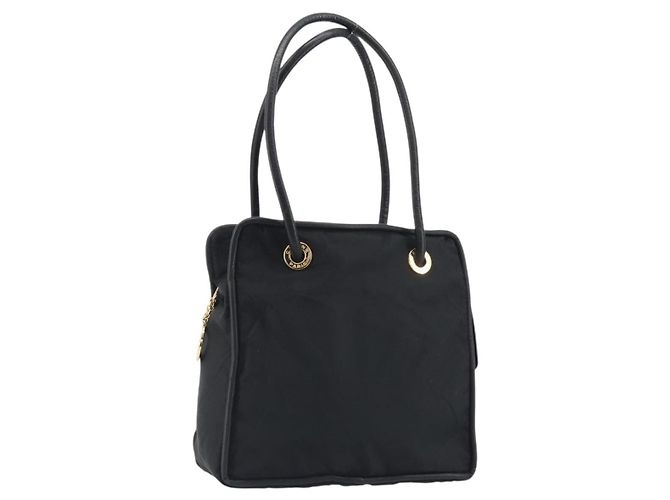 Céline Sac Cabas Circle CELINE Nylon Noir Or Auth 195054A Doré