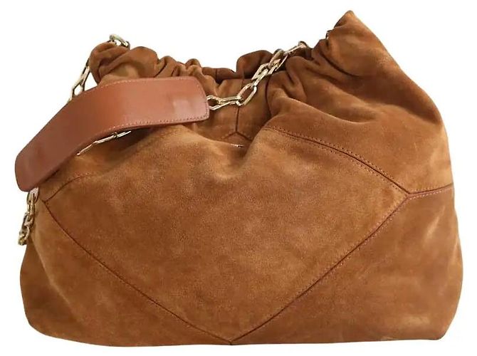 Sac à main Ba&Sh June en daim camel