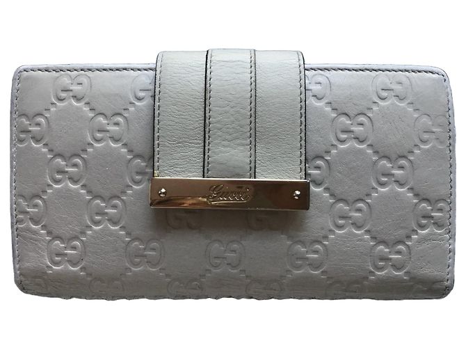 Gucci Guccissima Geldbörse aus hellbeigem Leder