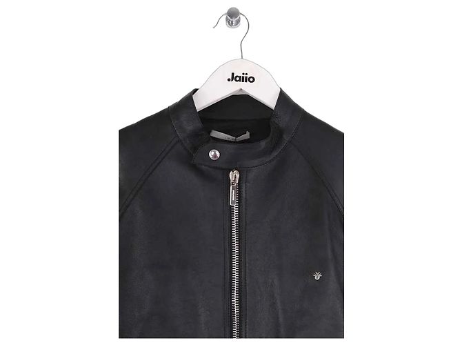 Dior Black Leather Coat Men M