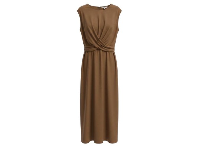 Vince Bronze Twist Front Maxi Kleid Metallisch