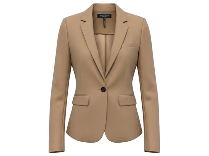 Rag & Bone Tan One Button Wool Jacket Camel