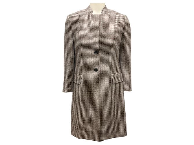 Kiton Brown / Grey Multi Plaid Wool and Cashmere Button Front Coat Multiple colors