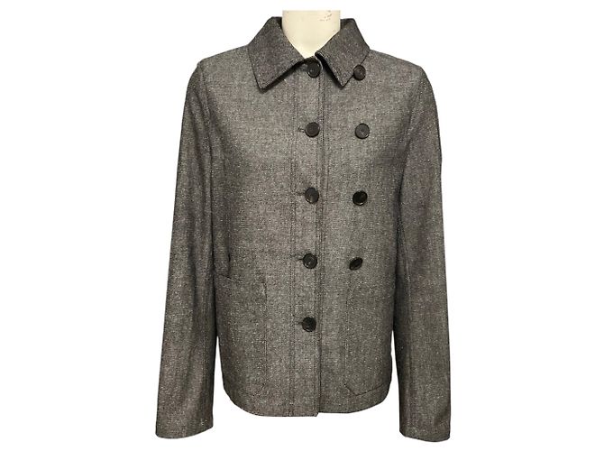 Chaqueta de sarga de algodón bordada con abejas Grey / Black Christian Dior Gris