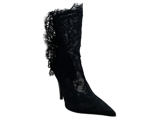 Botines Heron de encaje negro Alexander McQueen