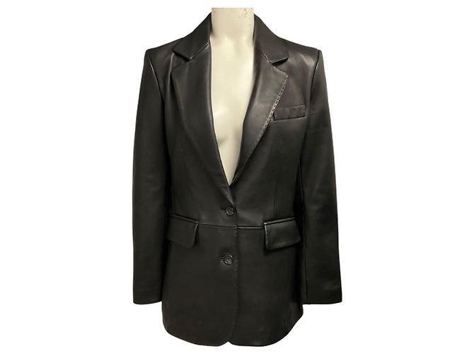 Rag & Bone Black Ash Lamb Leather Blazer