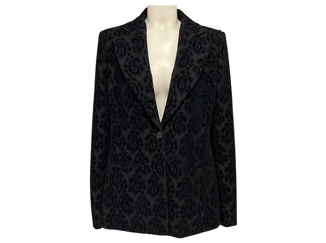 Altuzarra Samtblazer in Schwarz mit Paisley-Muster