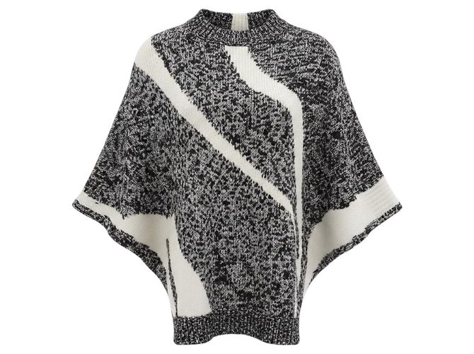 3.1 Phillip Lim Strickpullover im Cape-Stil Schwarz / Elfenbein