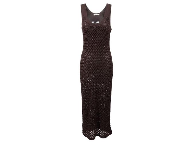 Autre Marque Vestido midi adornado Emin Nightshade Brown Diotima Castaño