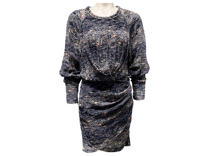 Abito in velluto burnout Ellos multicolore blu navy Isabel Marant