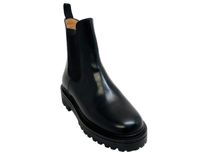 Botines Chelsea Castay de cuero negro Isabel Marant