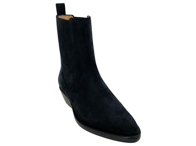 Botas Delena em camurça preta desbotada Isabel Marant Preto