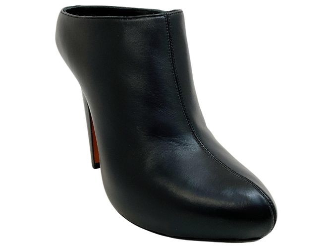 Mules platform slip-on in pelle nera Alexander McQueen Nero