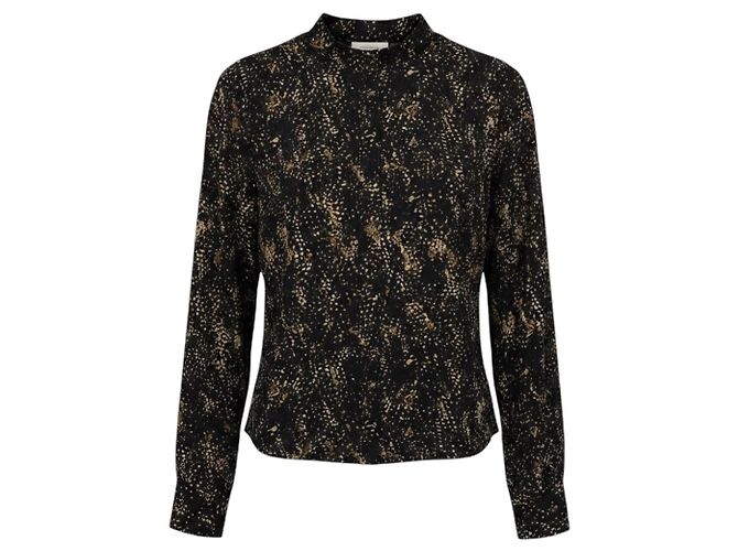 Camicia / Blusa Ilda in seta stampata Black / Tan Isabel Marant Nero