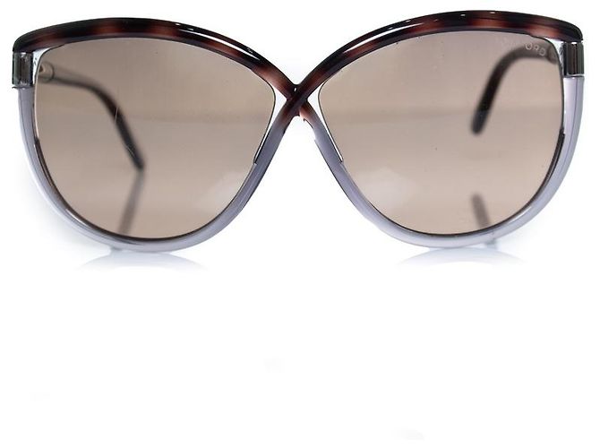 Tom Ford, gafas de sol Abbey en gris y marrón Castaño