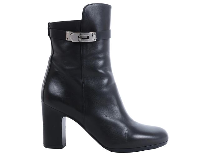 Bottines Hermès Juez en cuir noir EU 38