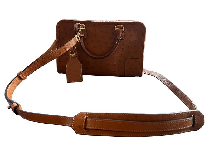 Sac à main Loewe Amazona 28 en cuir d'autruche