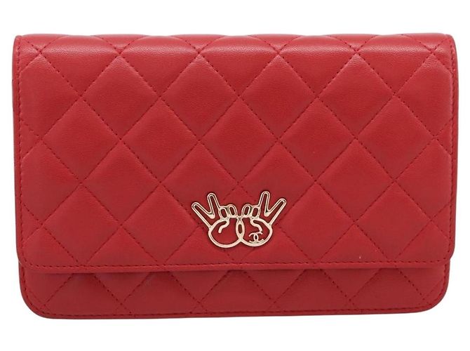 Chanel Wallet on Chain Quilted Lambskin Small Red