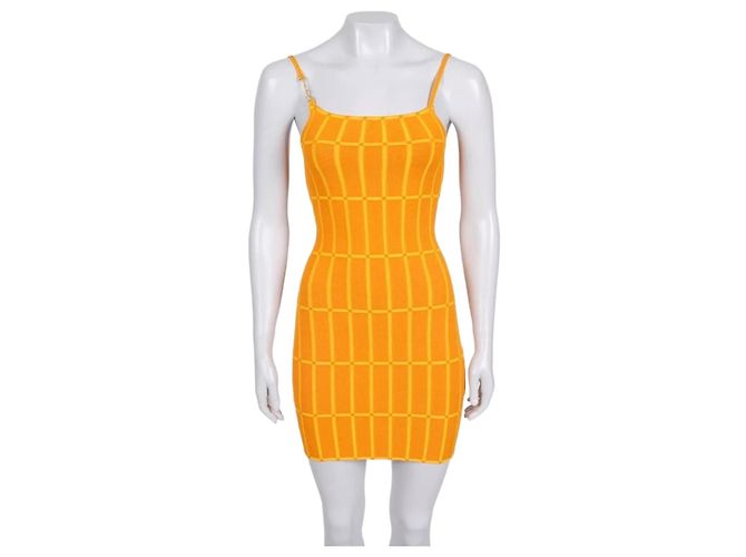 Jacquemus Maille Malha Orange Strick-Minikleid EU 36 NWOT gebraucht