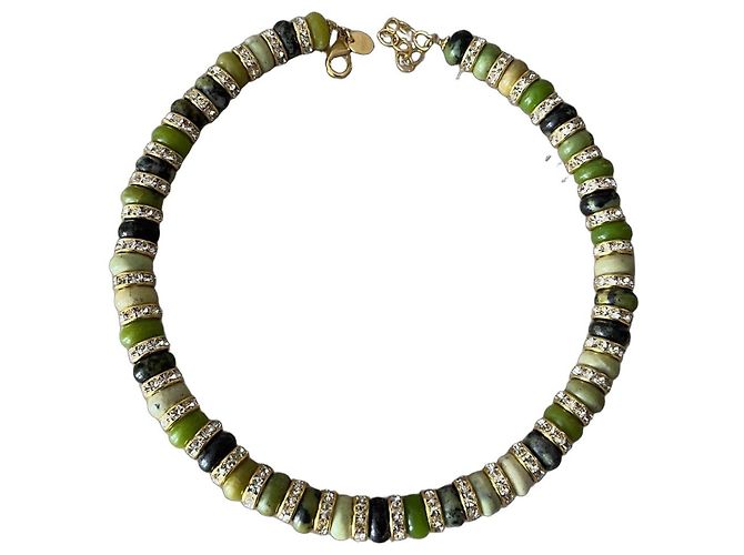 Autre Marque Collar HYPSO en piedras verdes y oro Multicolor Gold hardware