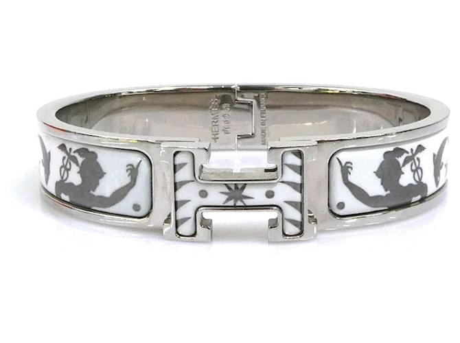 Hermès Bracelet Jonc Hermes HERMES Argenté Blanc 