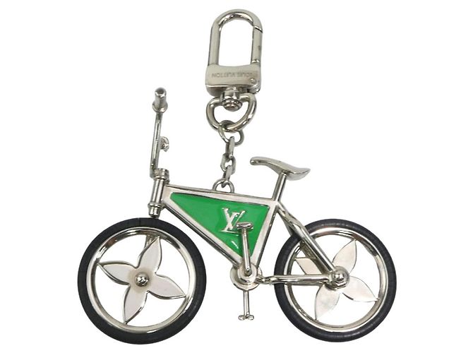 Louis Vuitton Charm Keychain Black Silvery Green