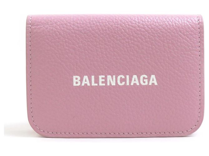 Portafoglio Tri-fold Balenciaga in pelle rosa