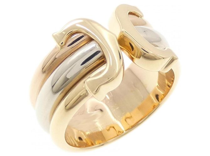 Anello Cartier 2C in oro bianco giallo e rosa 18K
