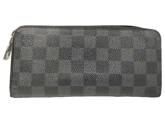 Portafoglio Zippy verticale Louis Vuitton Damier Graphite 20 cm Nero