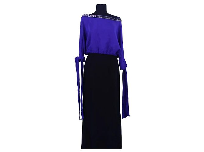 Paule Ka Vestido de seda azul