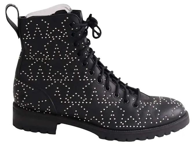 Jimmy Choo Botas pretas com atacadores Preto