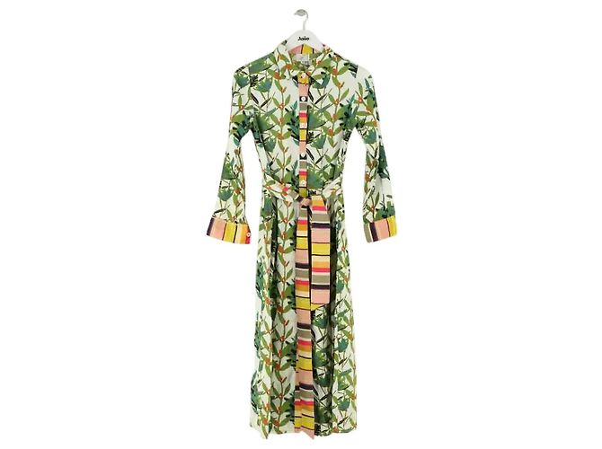 Autre Marque Vestido de seda verde AML Paris