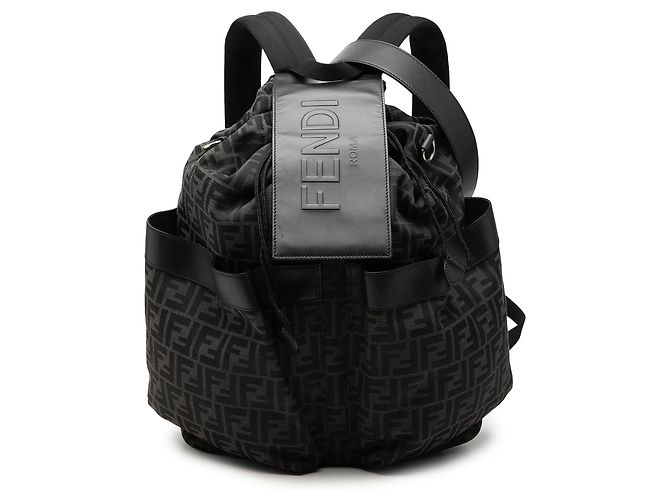 Mochila Fendi Large FF Jacquard Strike Gris