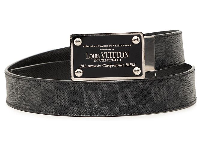 Cinturón reversible Louis Vuitton Damier Graphite Inventeur negro